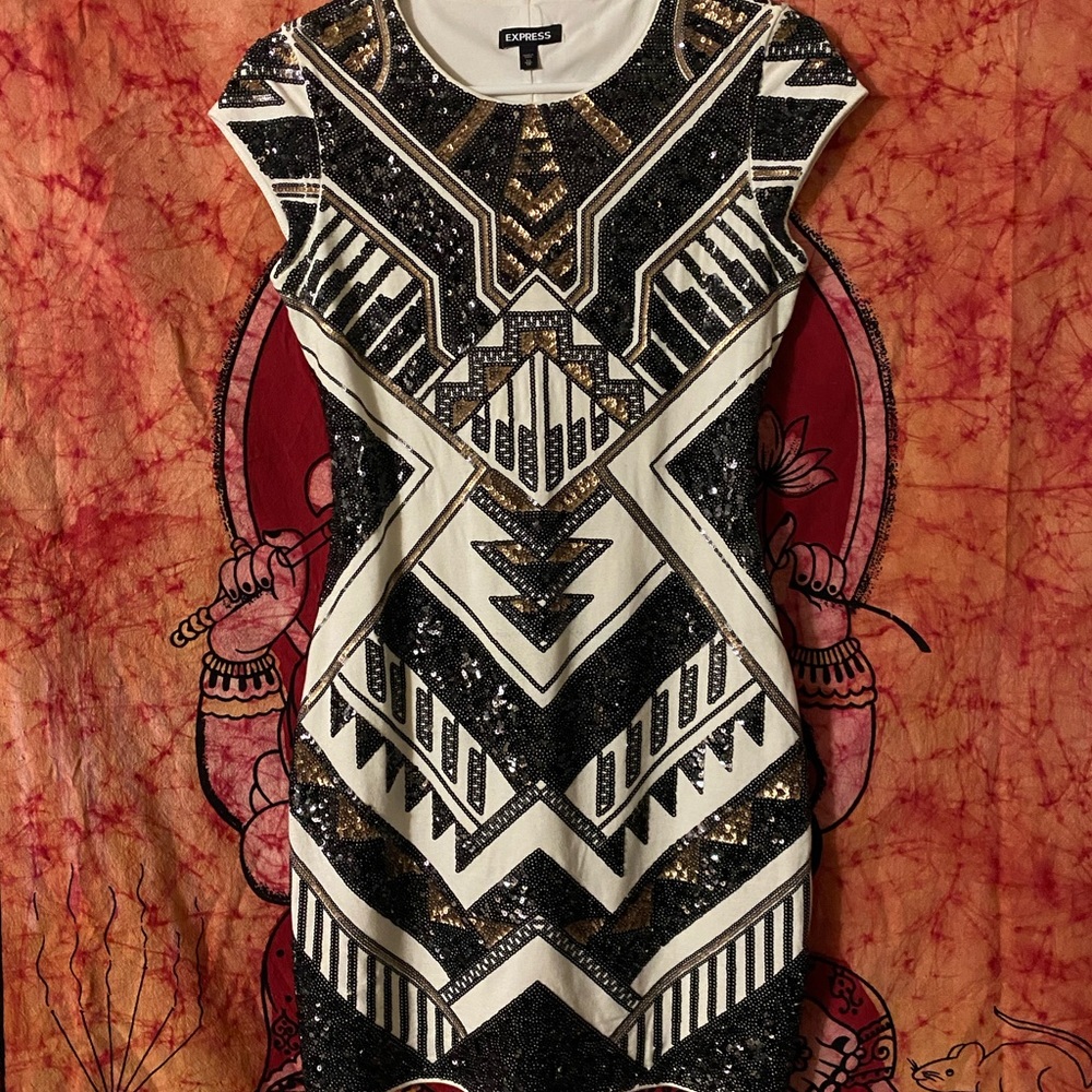 Aztec print homecoming dress